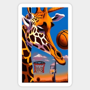 Giraffe And Basketball Sticker